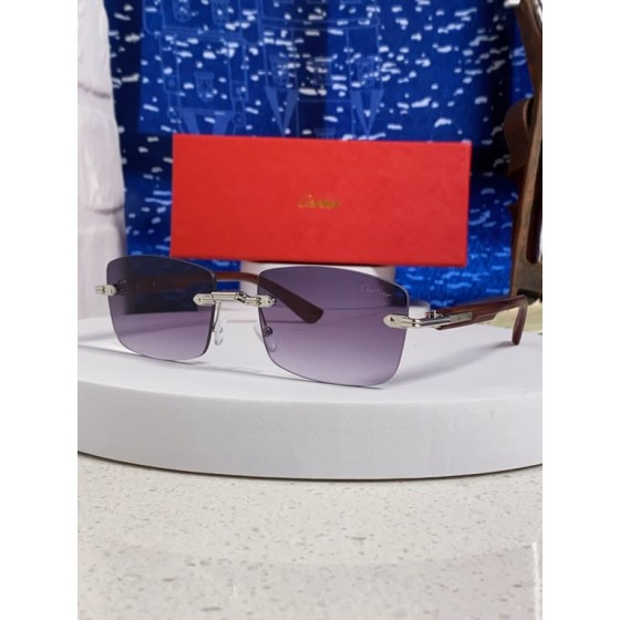 Cartier Gold-Tone Rimless Sunglasses with Black Temples